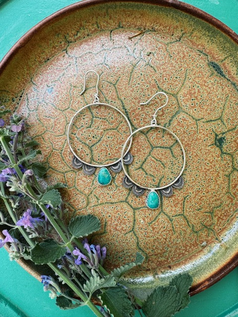 Sonoran Turquoise "Monument" Hoops