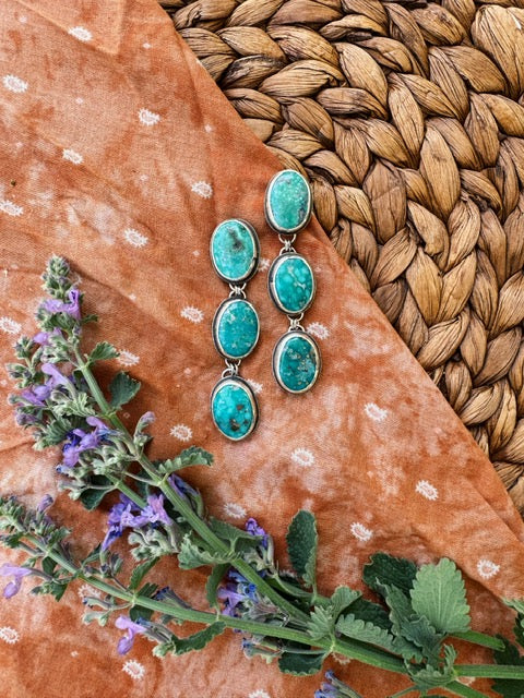 White Water Turquoise Earrings