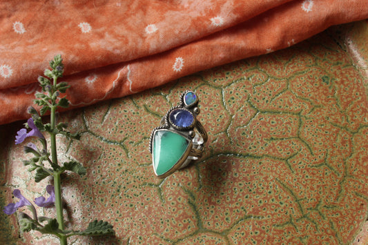 Triple ring with Opal - size 7 1/2
