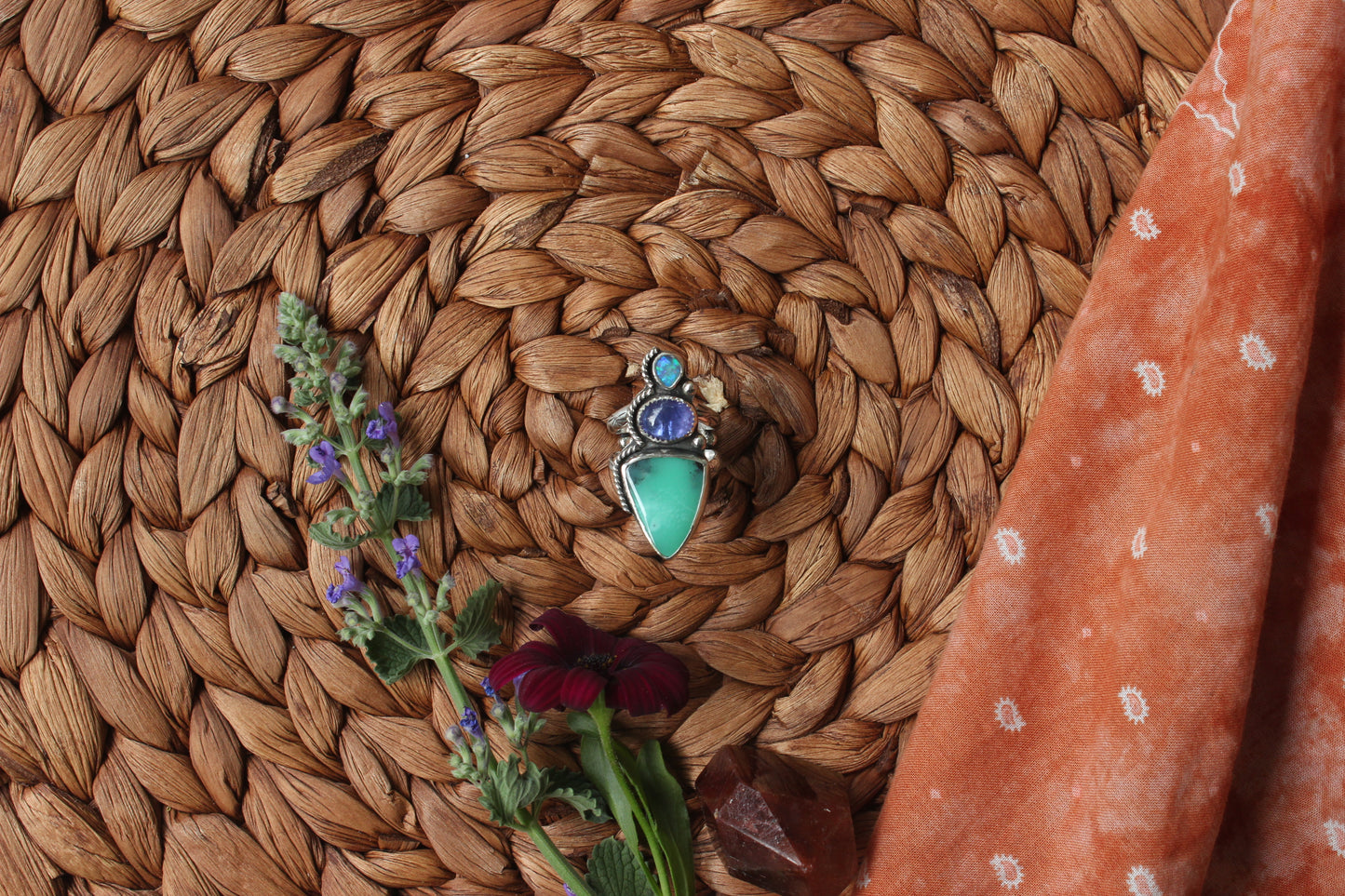 Triple ring with Opal - size 7 1/2