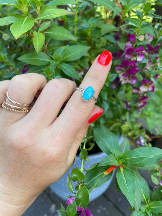 Kingman Turquoise Ring - Size 4 1/2