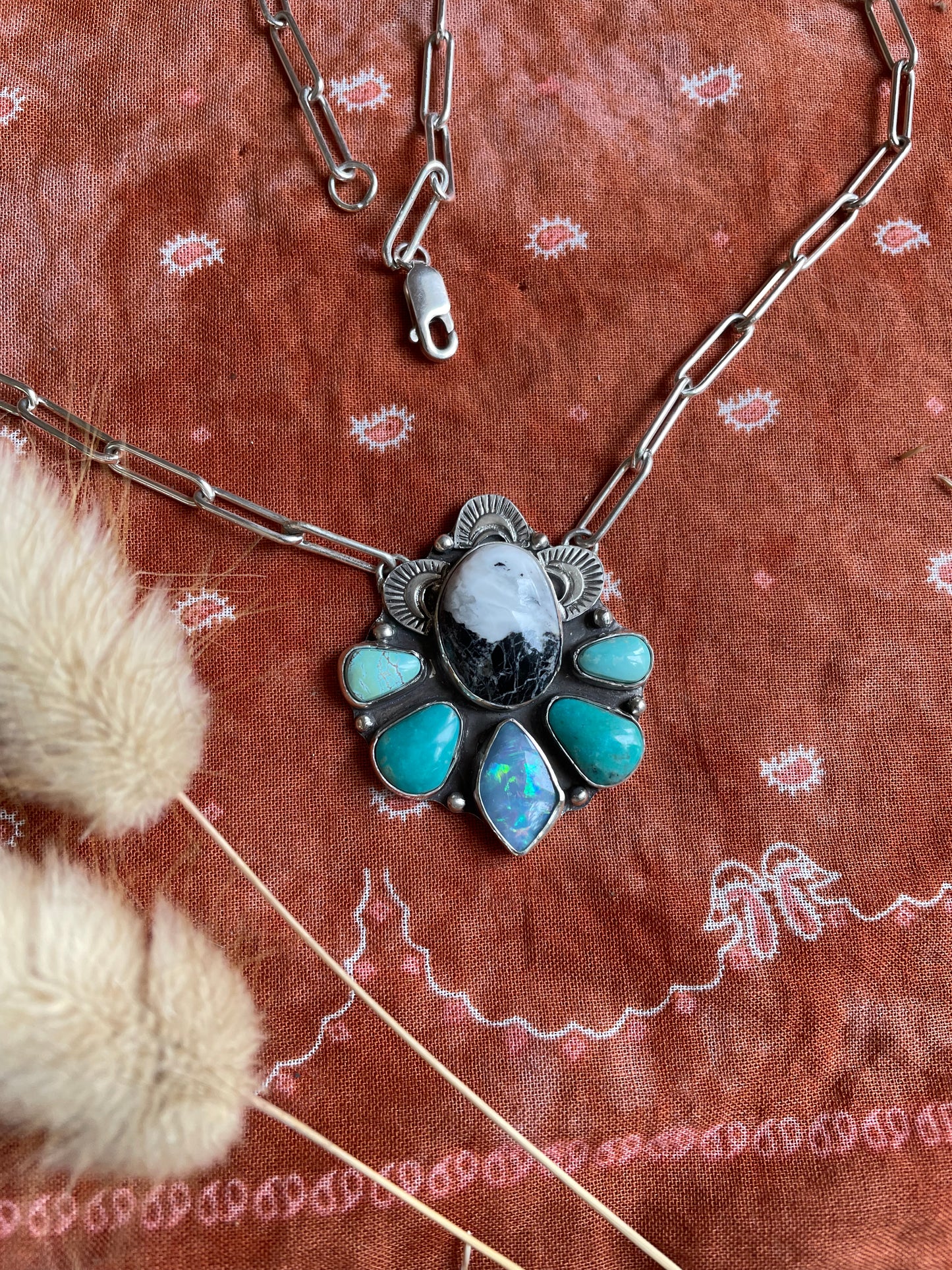 Turquoise and Opal "Rae Lakes" Pendant