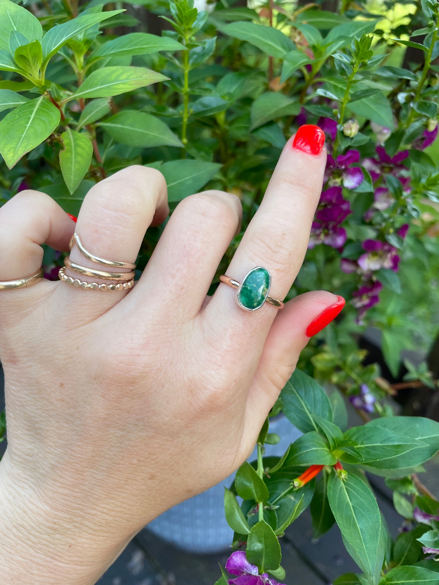 Sonoran Gold Turquoise Ring - Size 6 3/4