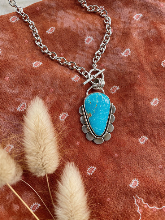 Sierra Bella Turquoise Donner Necklace - Chunky Chain + toggle