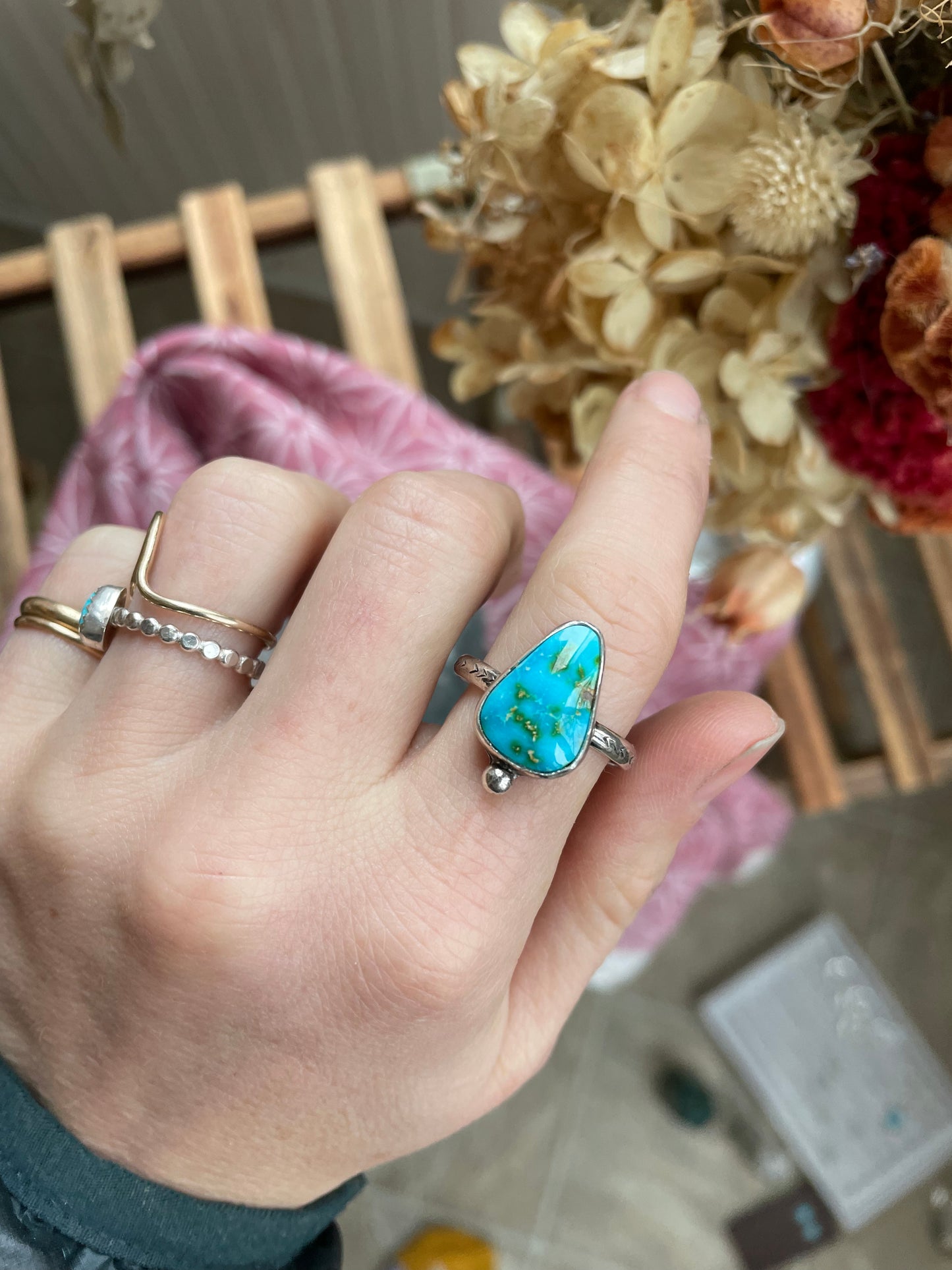 Sonoran Mountain Turquoise Ring - size 9 1/2