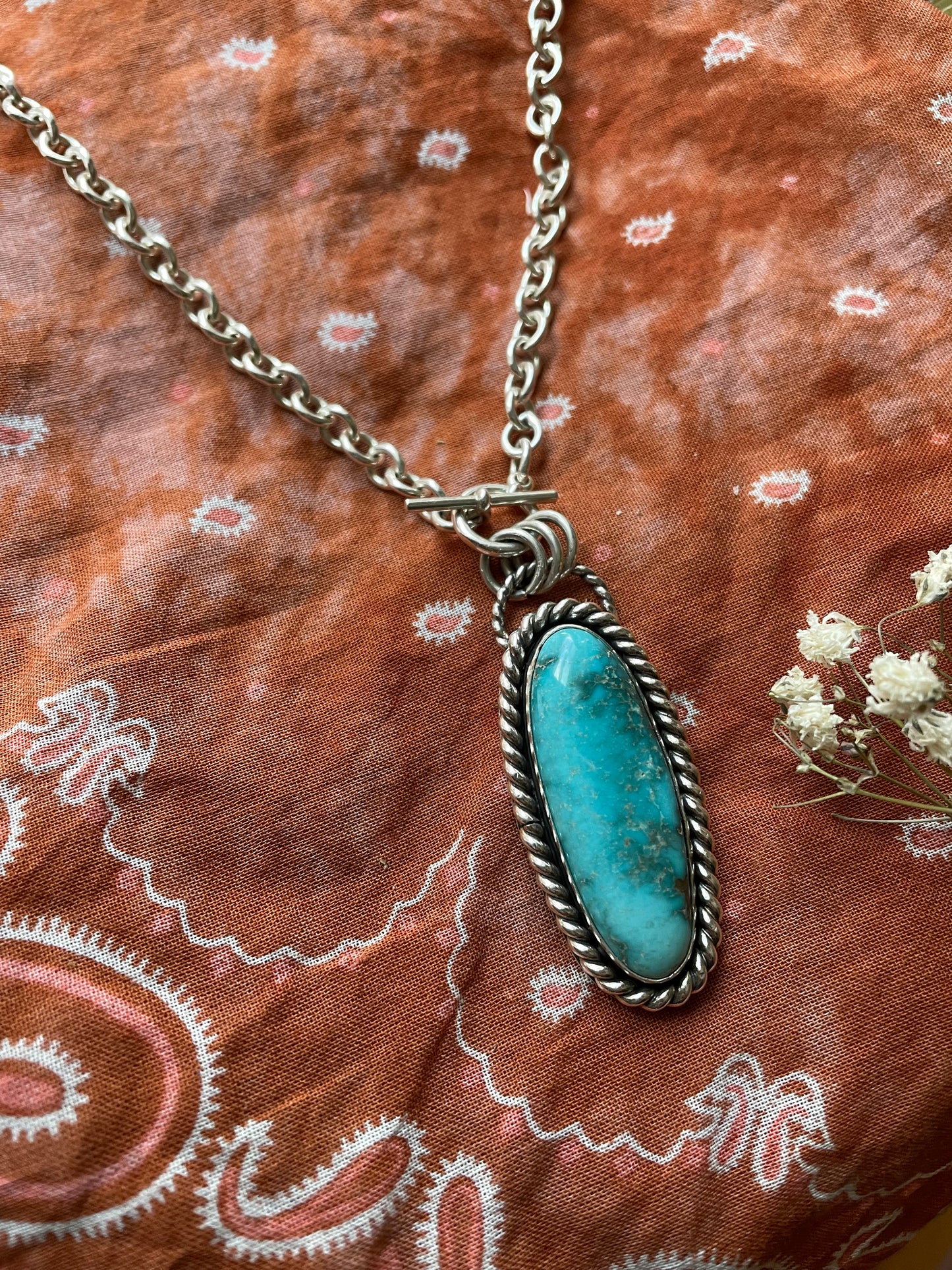 Carico Lake Turquoise Donner Necklace - Chunky Chain + toggle