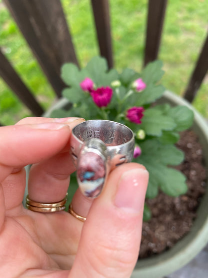 Fire Opal "DBAP" Ring - size 8 1/4