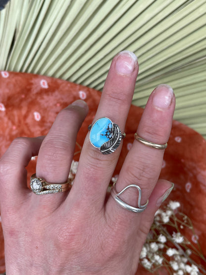Golden Hills Turquoise Ring - Size 5 1/2