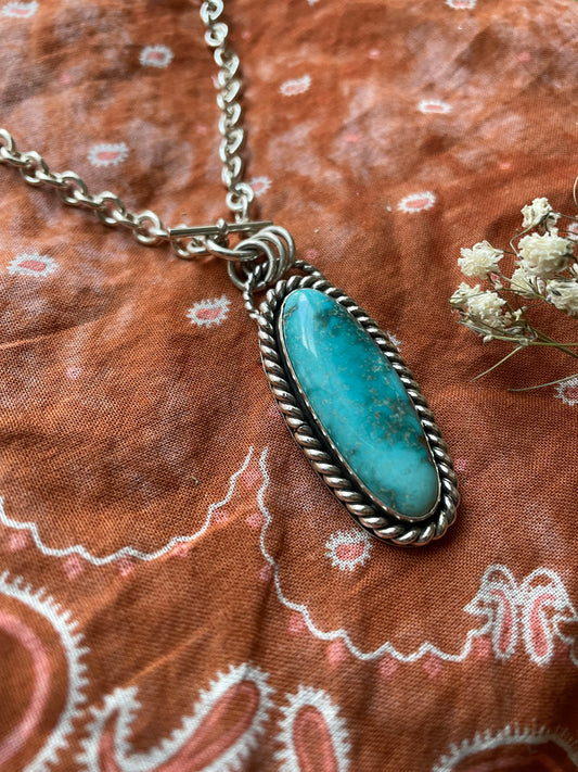 Carico Lake Turquoise Donner Necklace - Chunky Chain + toggle