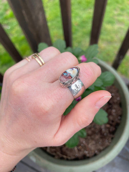 Fire Opal "DBAP" Ring - size 8 1/4